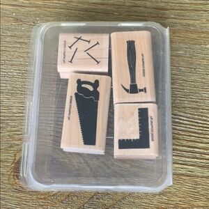 Stampin’ Up! Rubber Stamp Set Tool Time Set of 4